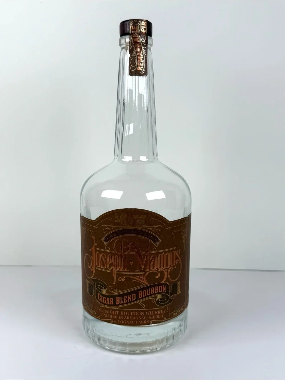 Joseph Magnus Cigar Blend Bourbon 750 ml Empty Unrinsed Bottle Stopper Batch 266